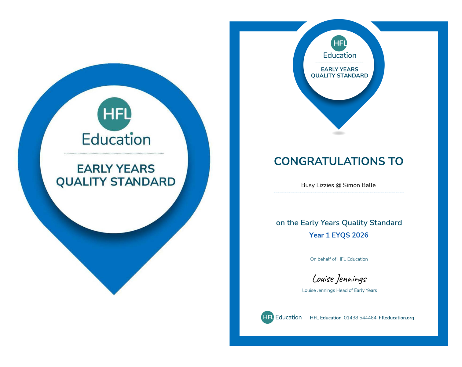EYQS Logo and Certificate